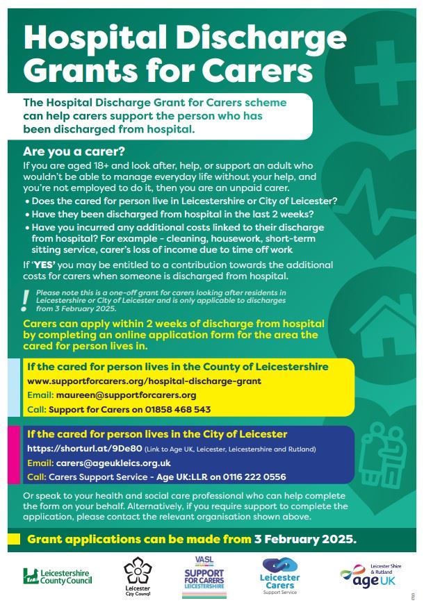 hospital discharge grant for carers