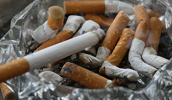 a pile of cigarettes