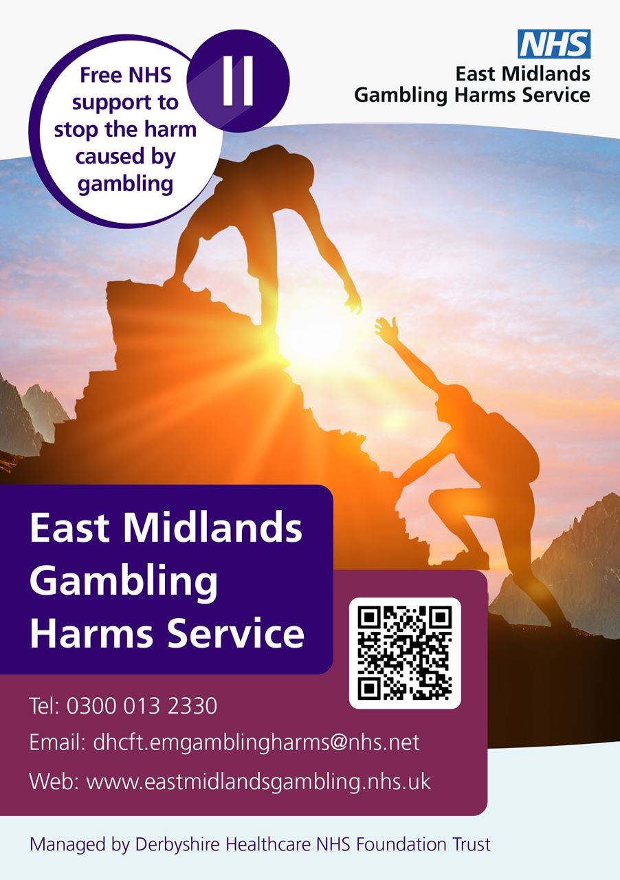 East Midlands Gambling Harms Service poster